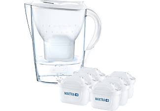 BRITA Marella & 6x Kartuschen - Wasserfilter (Weiss)