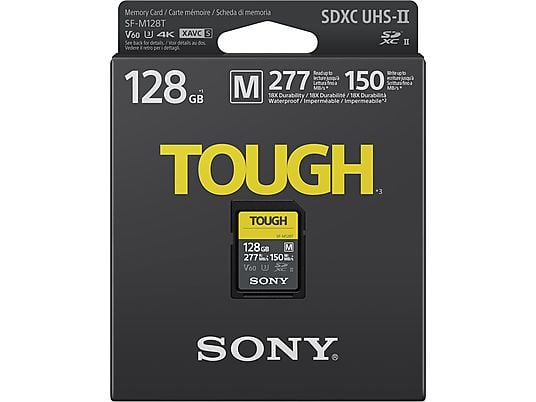 SONY SFM128T Tough UHS-II - SDXC-Speicherkarte  (128 GB, 277 MB/s, Schwarz)