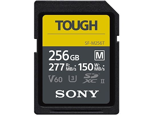 SONY SFM256T Tough UHS-II - SDXC-Cartes mémoire  (256 GB, 277 MB/s, Noir)