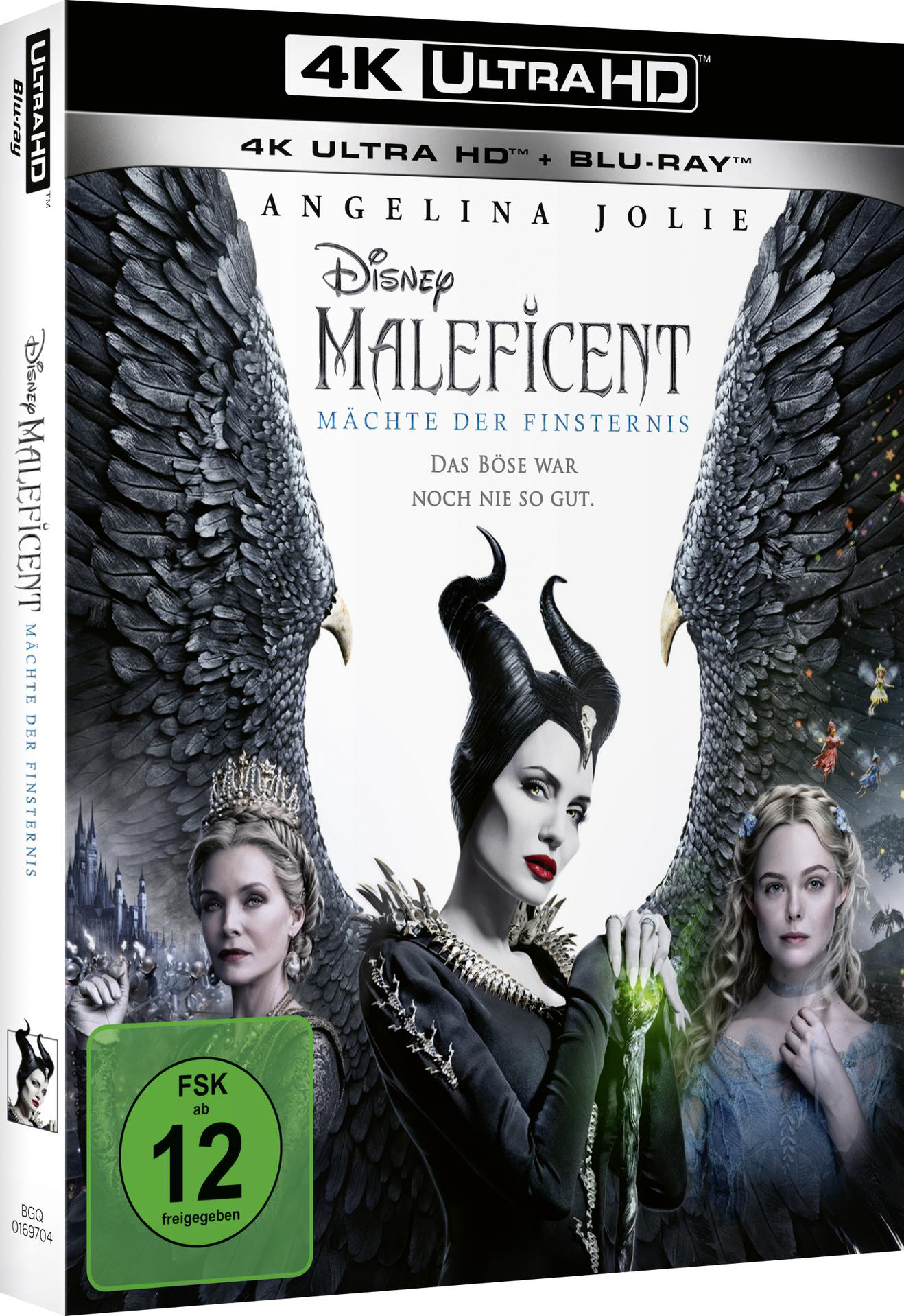 Maleficent Blu-ray Cover mit Angelina Jolie und anderen Schauspielern.