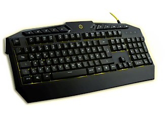 ISY IGK-1000, Gaming Tastatur, Rubberdome, kabelgebunden, Schwarz-gelb