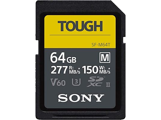 SONY SF-M64T - SDXC-Speicherkarte  (64 GB, 277 MB/s, Schwarz)