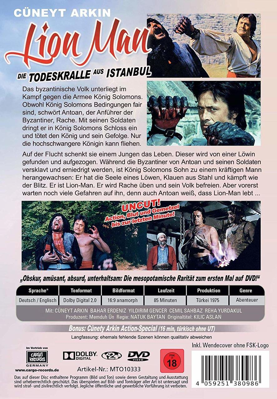 Rückseite einer DVD mit Filmszene, Text und einem Bewertungsetikett.
