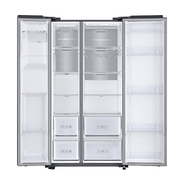 Frigorífico americano - Samsung RS68N8242SL/EF, Dispensador agua/hielo, 617 l, Twin Cooling Plus,  Inox
