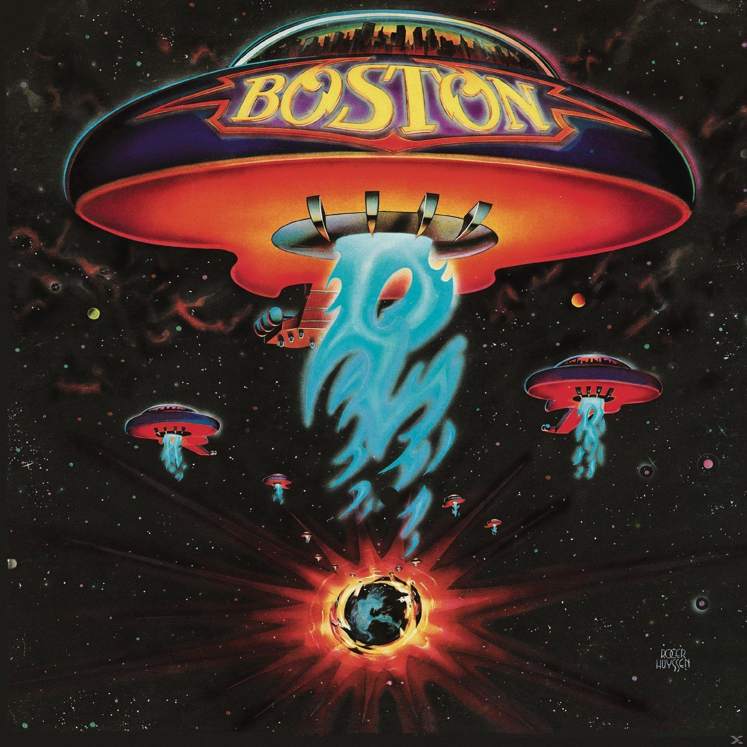 Album borító UFO-kkal, a város látképével és a 'BOSTON' szöveggel.