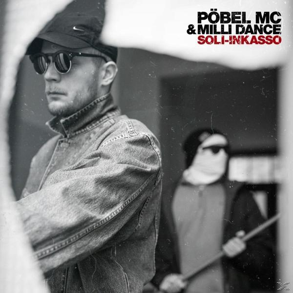 Pöbel MC & Milli Dance Albumcover. Ein Mann mit Sonnenbrille und Jeansjacke, ein anderer im Hintergrund.