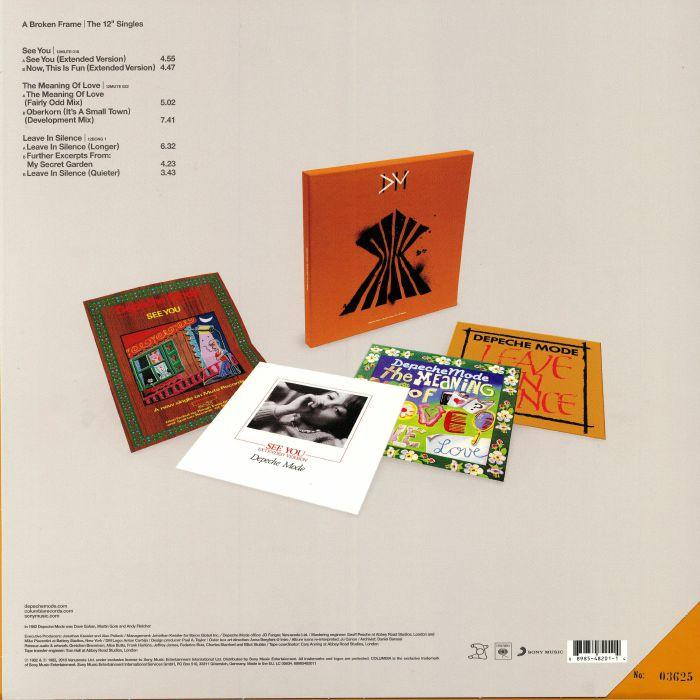 Rückseite eines Depeche Mode Albums mit Titelliste und Albumcover.