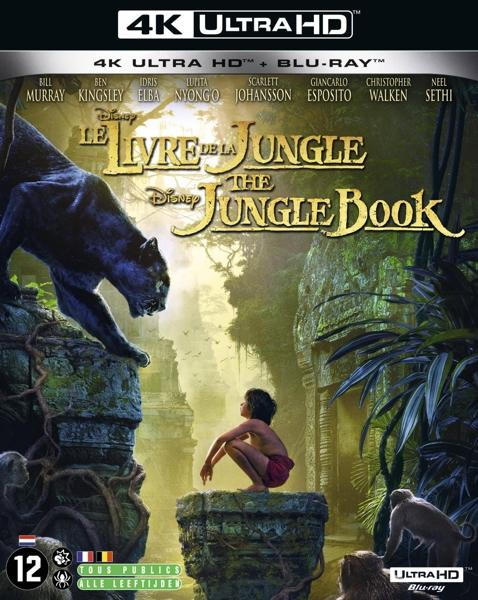 Couverture du film 'Le Livre de la Jungle' avec une panthère, un garçon et la jungle.