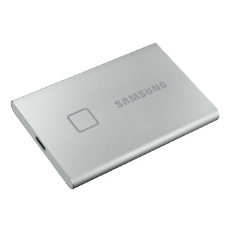 SAMSUNG Portable SSD T7 Touch Festplatte, 2 TB SSD, extern, Silber