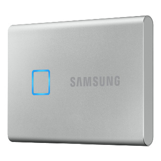 SAMSUNG Portable SSD T7 Touch Festplatte, 2 TB SSD, extern, Silber