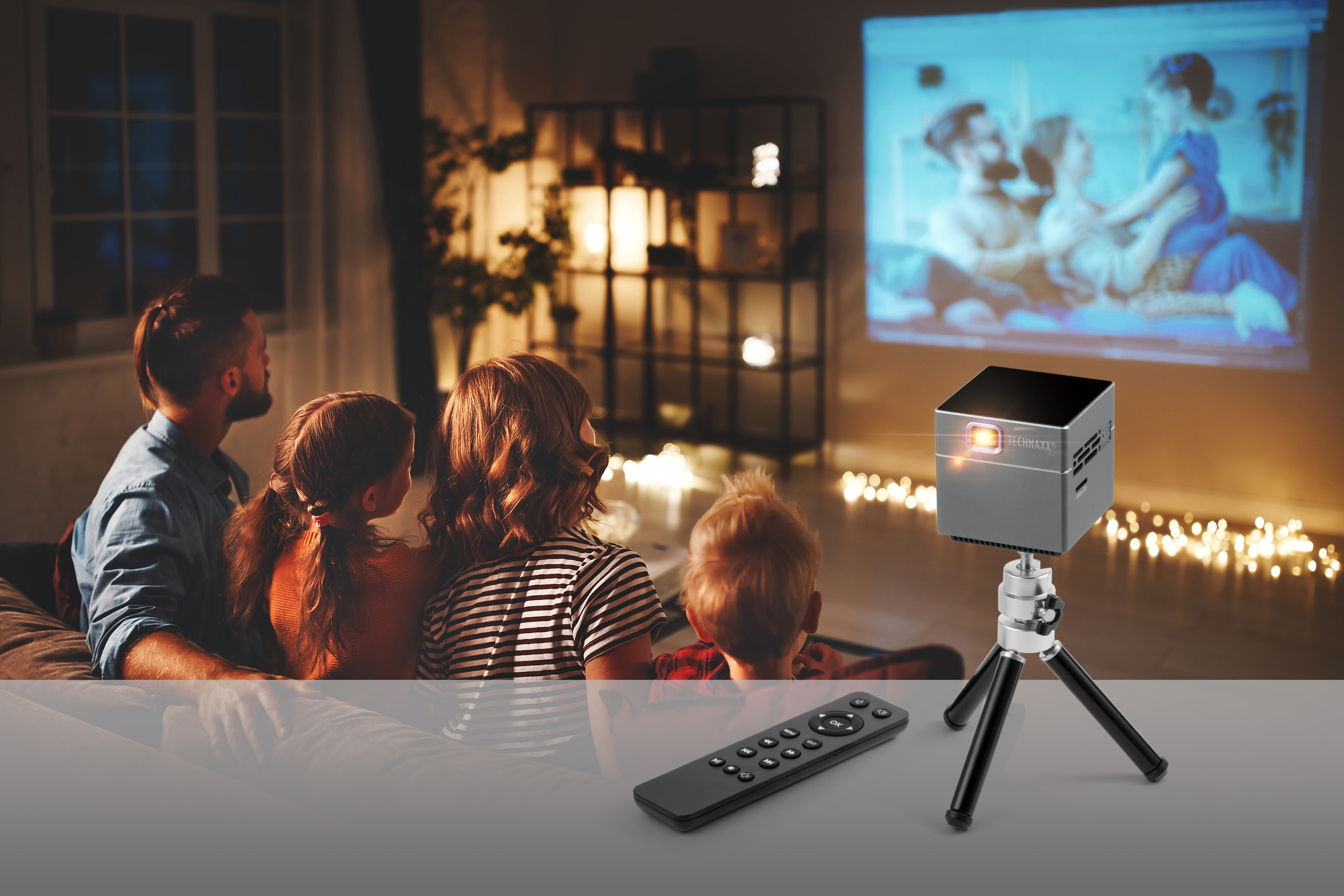 TECHNAXX TX-126 Beamer(FWVGA, 3D, 100 Lumen, WLAN)
