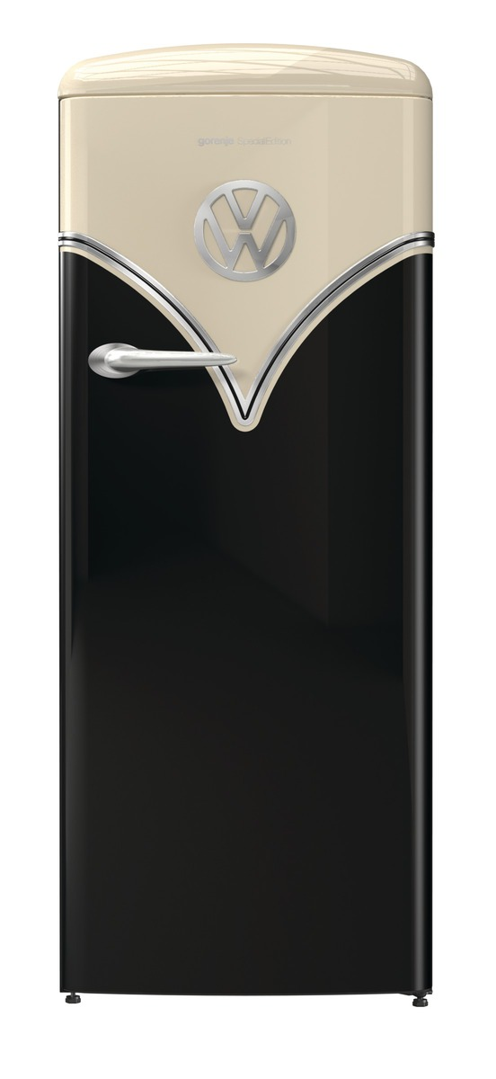 GORENJE OBRB 153 BK Retro Special Edition Kühlschrank (254 l, E, 1540 mm hoch, Schwarz)