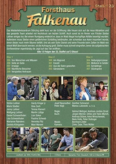 Rückseite einer DVD mit Bildern der Besetzung und Episodenlisten auf Deutsch.