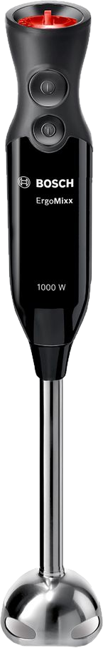Fekete Bosch ErgoMixx botmixer fekete és piros gombokkal.