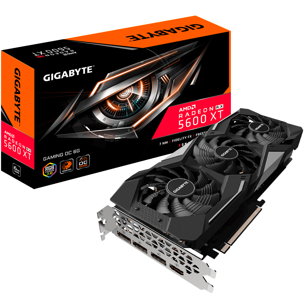 GIGABYTE Radeon™ RX 5600 XT Gaming OC 6GB (GV-R56XTGAMING OC-6GD) (AMD, Grafikkarte)