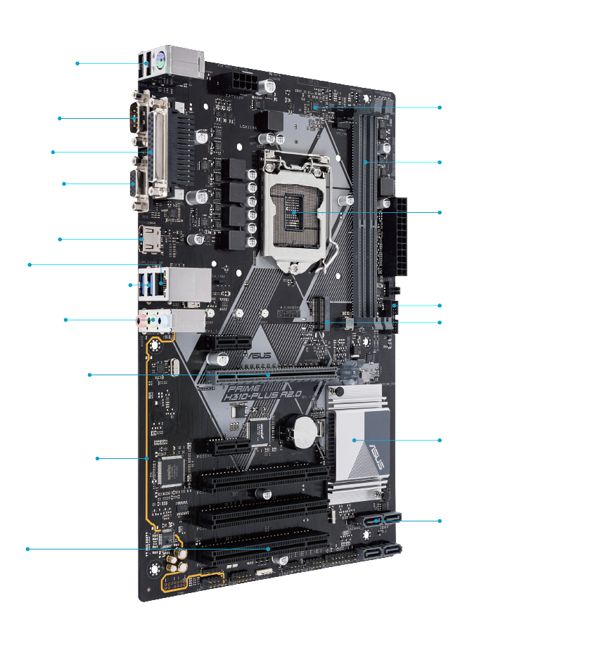 ASUS Prime H310-Plus Mainboard Schwarz