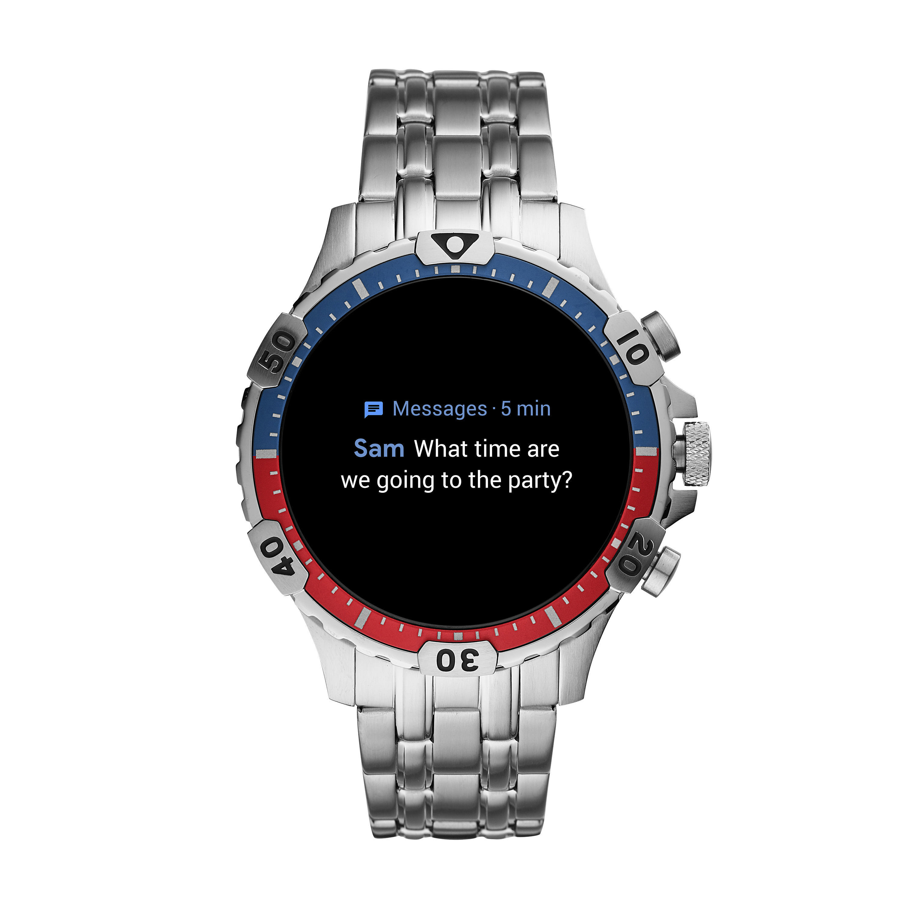 FOSSIL Garrett HR Smartwatch Edelstahl Edelstahl, 200 +/- 5 mm, Silber