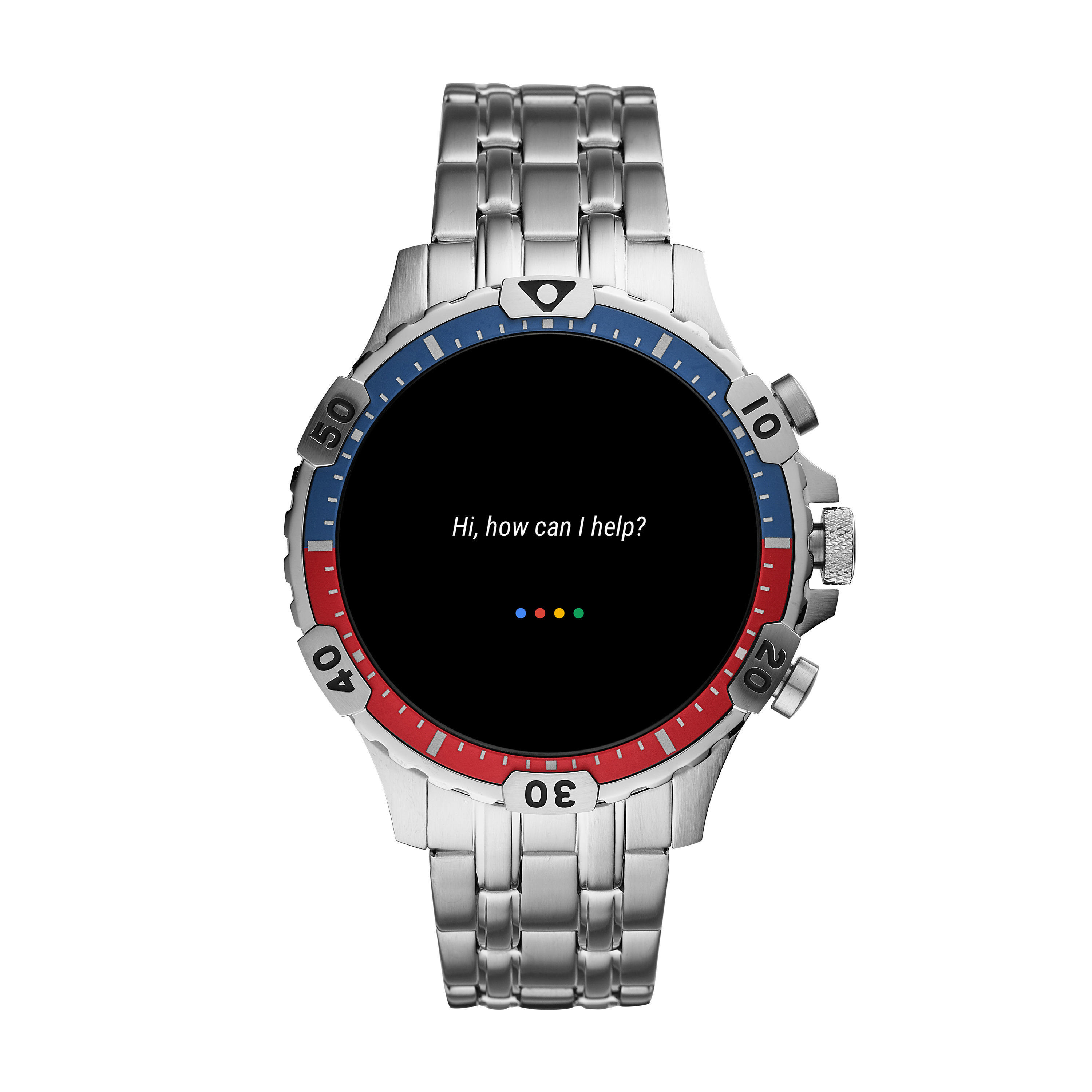 FOSSIL Garrett HR Smartwatch Edelstahl Edelstahl, 200 +/- 5 mm, Silber