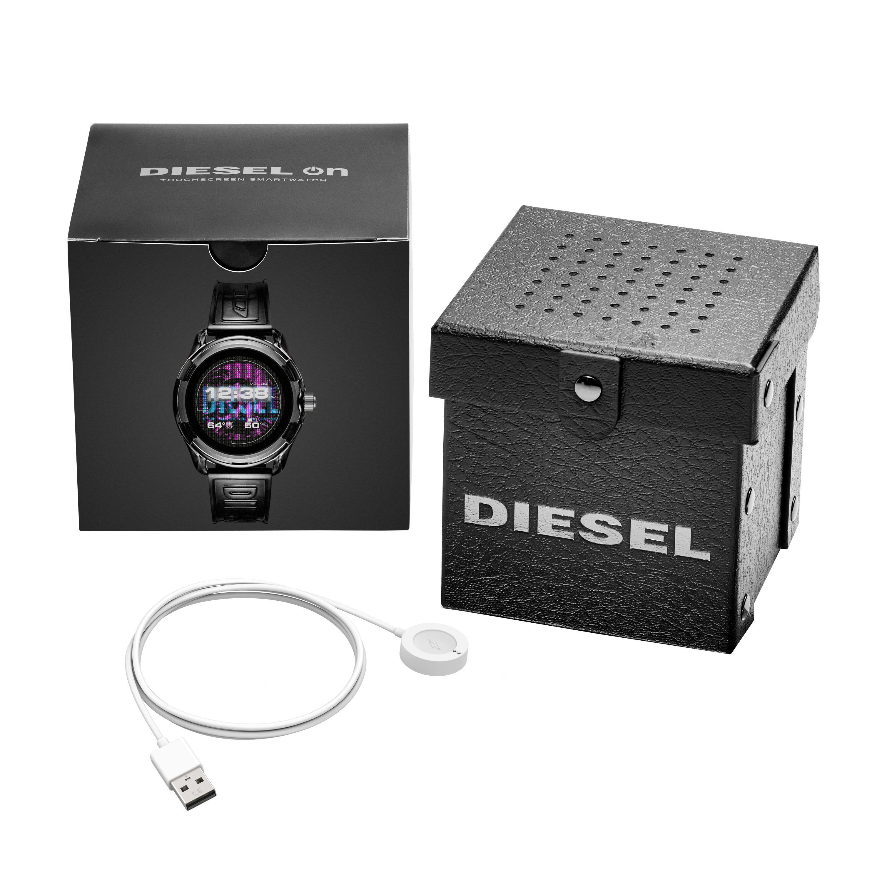 DIESEL Fadelite Smartwatch Aluminium/Nylon Silikon, 190 +/- 5 mm, Transparent / Smoke