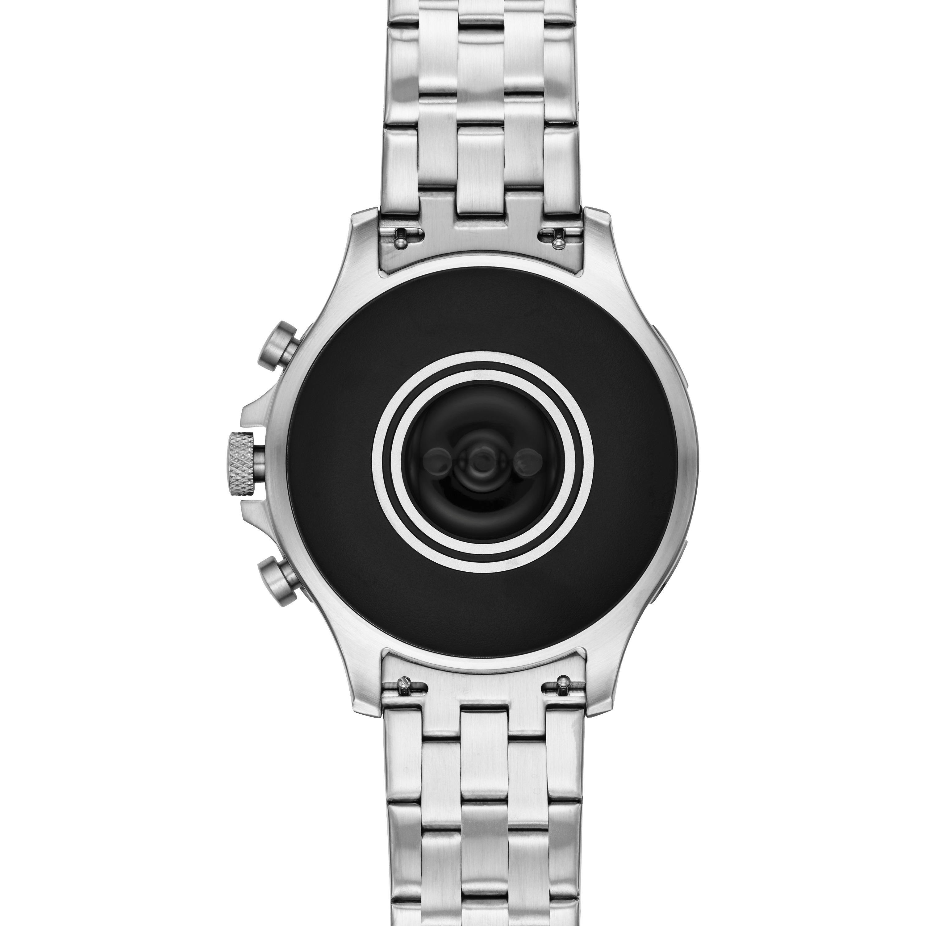 FOSSIL Garrett HR Smartwatch Edelstahl Edelstahl, 200 +/- 5 mm, Silber