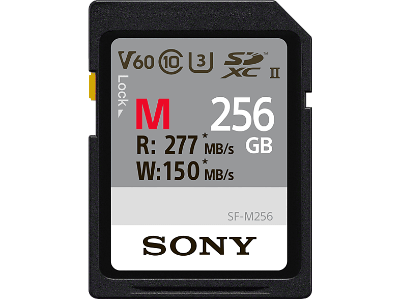 SONY SF-M256 Class 10 UHS-II U3, SDXC Speicherkarte, 256 GB, 277 MB/s