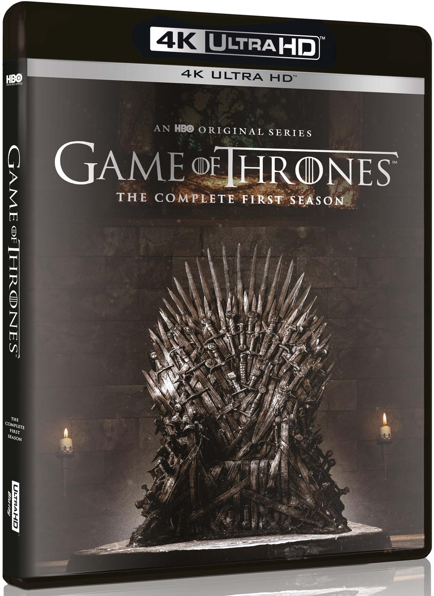 Game of Thrones Blu-ray-Box-Set. Das Cover zeigt den Eisernen Thron.