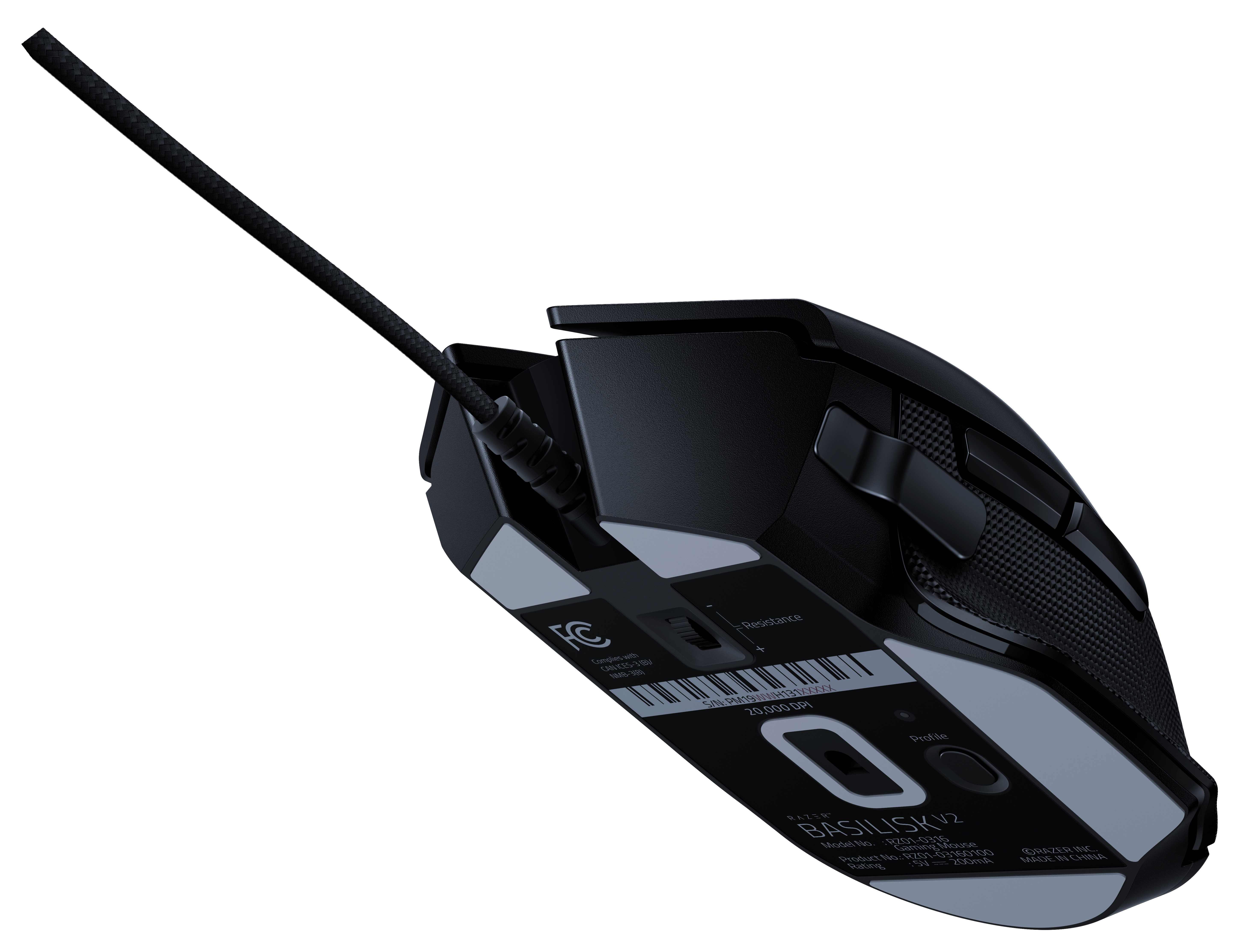 RAZER Basilisk V2 Gaming Maus, Schwarz