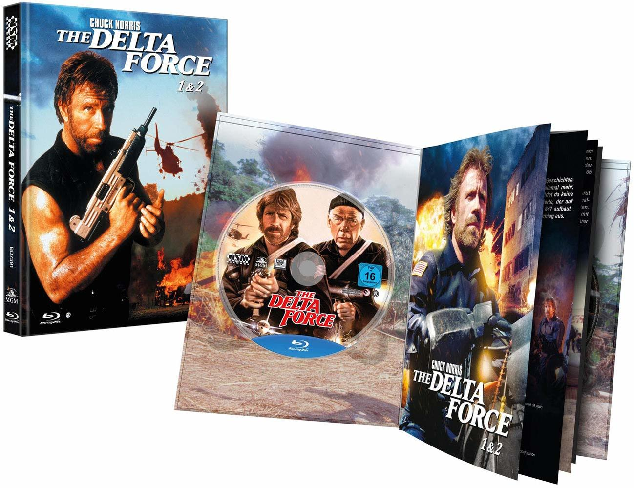 DVD-Hülle mit Chuck Norris mit einer Waffe und dem Cover des Films.