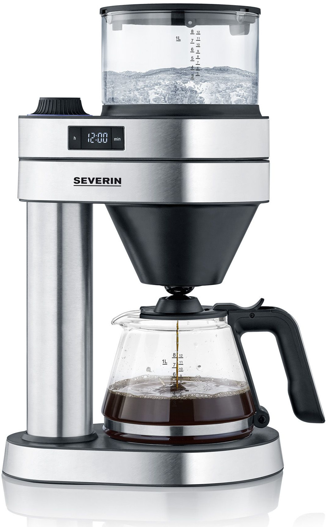 SEVERIN  Percolateur Caprice (KA 5760) - Machine à café - Capacité (réservoir d'eau): 1 l - Type de pot: Verre - Inox