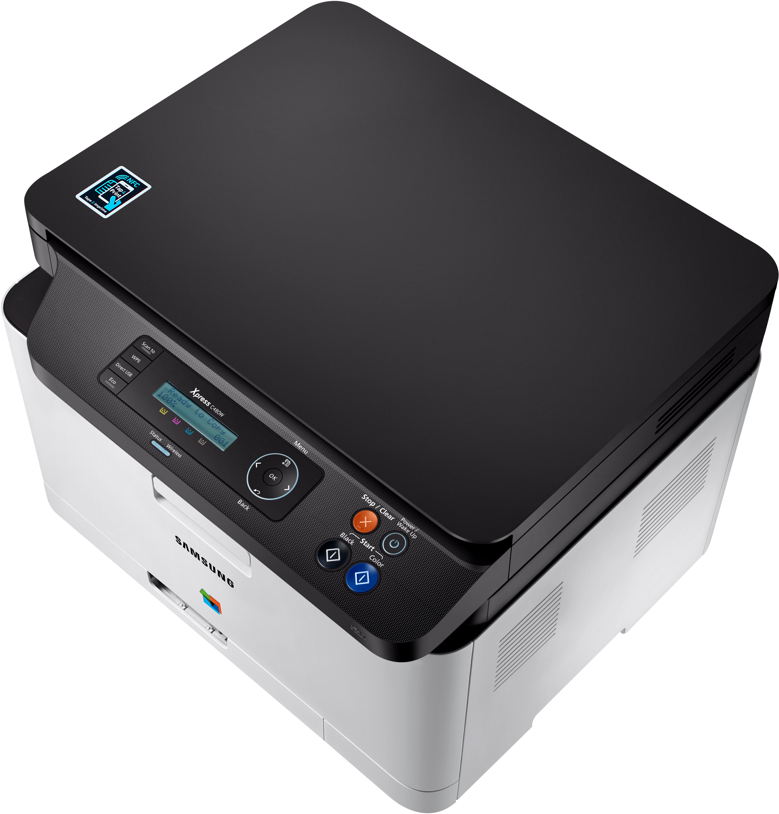 Impresora multifunción láser - Samsung Xpress SL-C480W, Color, 18 ppm, 2400x600 ppp, WiFi, NFC, USB