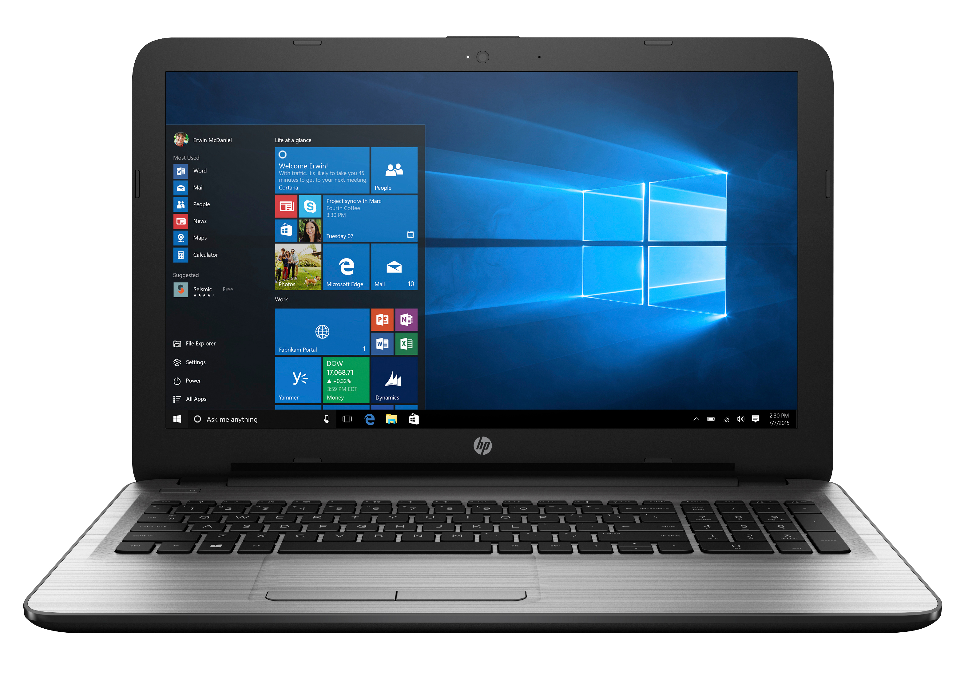 HP Notebook 250 G5 (1KA20EA#ABD) Notebook, 15,6 Zoll, Full-HD, Intel® Core™ i5-7200U Prozessor
(3M Cache, bis zu 3.10 GHz), 8 GB, 256 GB SSD