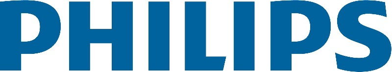 El logotipo azul de PHILIPS en letras mayúsculas y negritas.