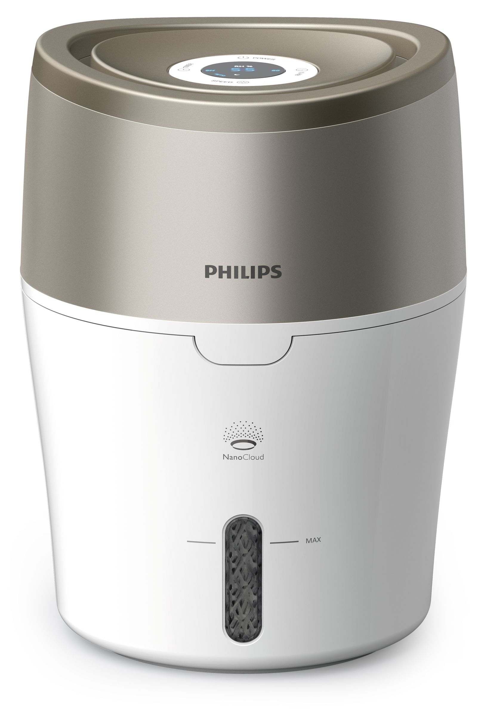 PHILIPS Luftbefeuchter HU4803/01 mit hygienischer NanoCloud-Technologie Luftbefeuchter weiß/ grau metallic (Raumgröße: 25 m²)