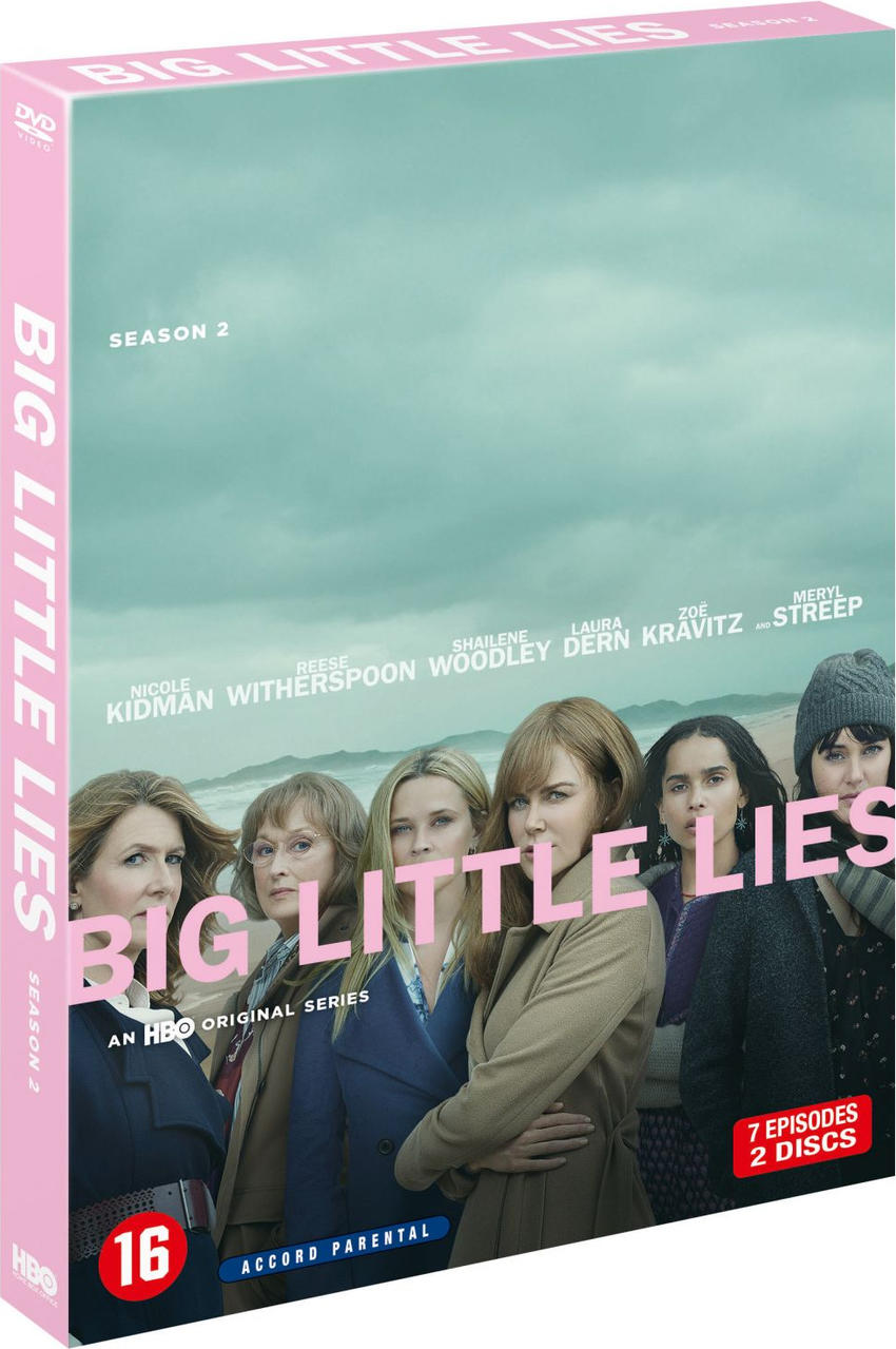 Big Little Lies Season 2 DVD cover with main actresses and the HBO logo.