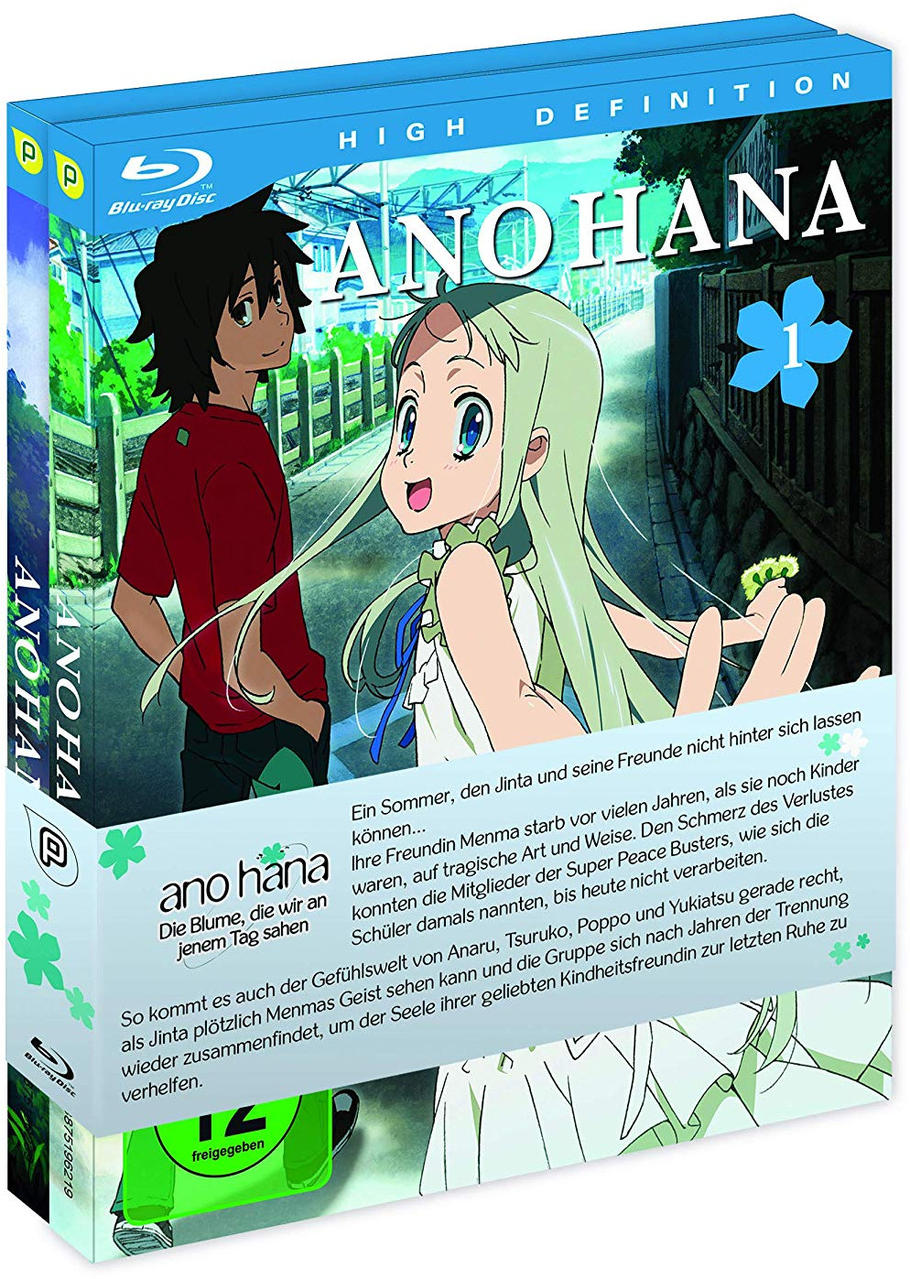 Anime-DVD-Cover mit zwei Charakteren in einer malerischen Umgebung und japanischem Text.