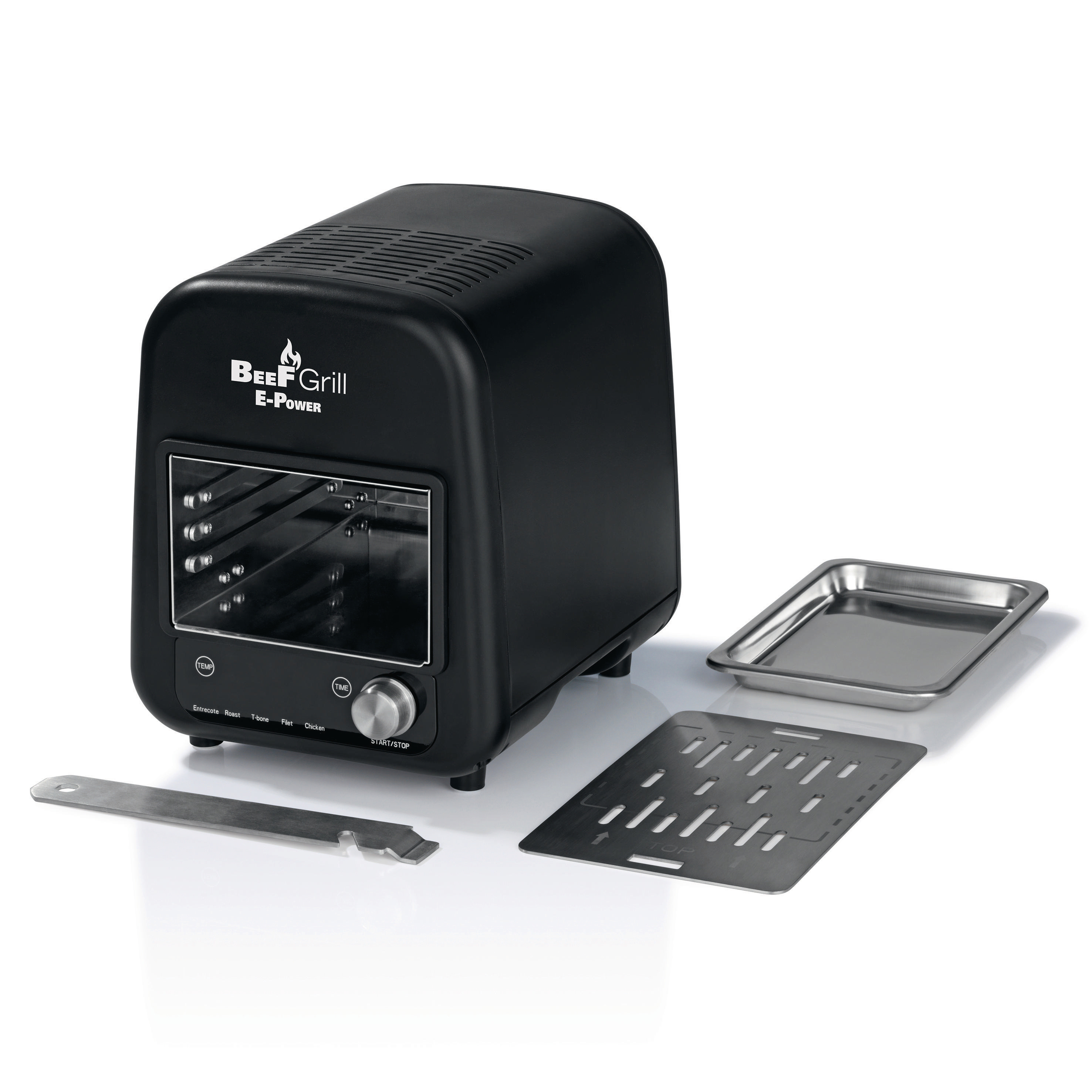 GOURMETMAXX 8100 Oberhitzegrill Beef Maker Elektrogrill, Schwarz (1200 Watt)