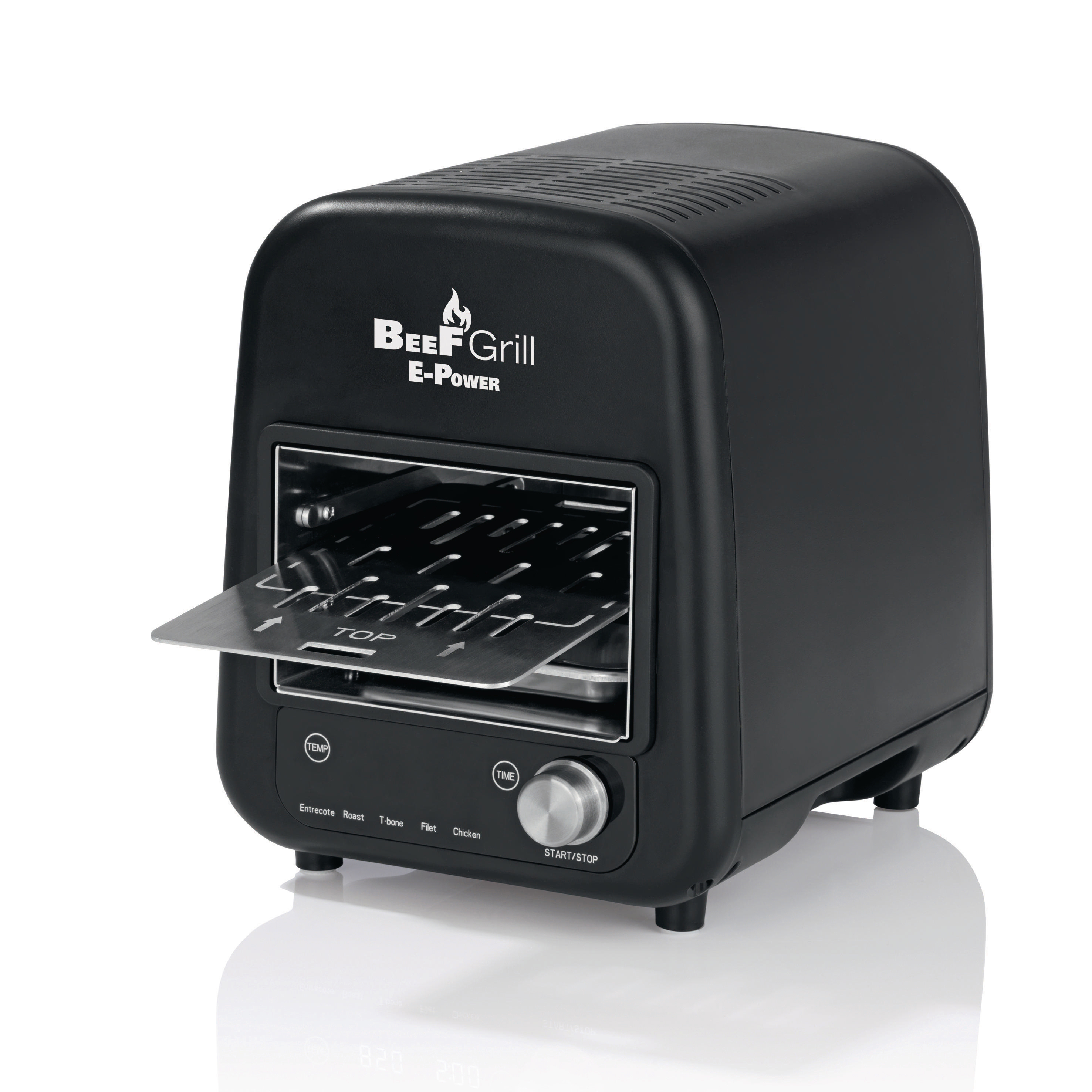 GOURMETMAXX 8100 Oberhitzegrill Beef Maker Elektrogrill, Schwarz (1200 Watt)