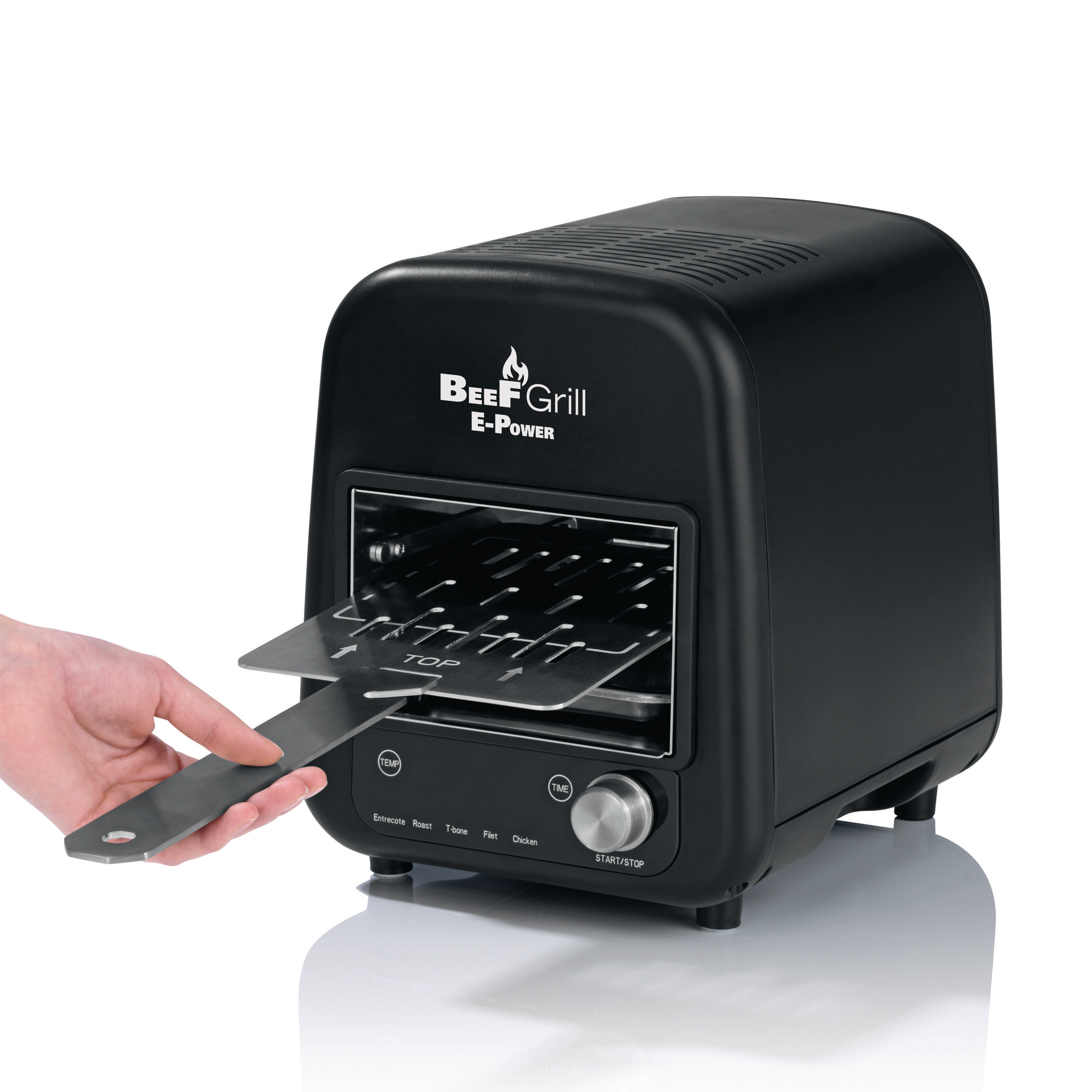 GOURMETMAXX 8100 Oberhitzegrill Beef Maker Elektrogrill, Schwarz (1200 Watt)