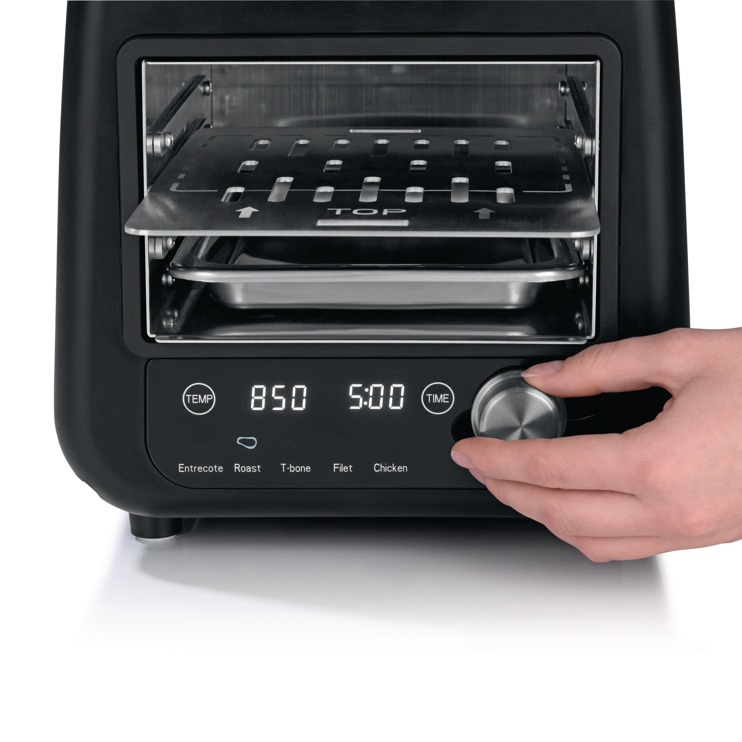 GOURMETMAXX 8100 Oberhitzegrill Beef Maker Elektrogrill, Schwarz (1200 Watt)