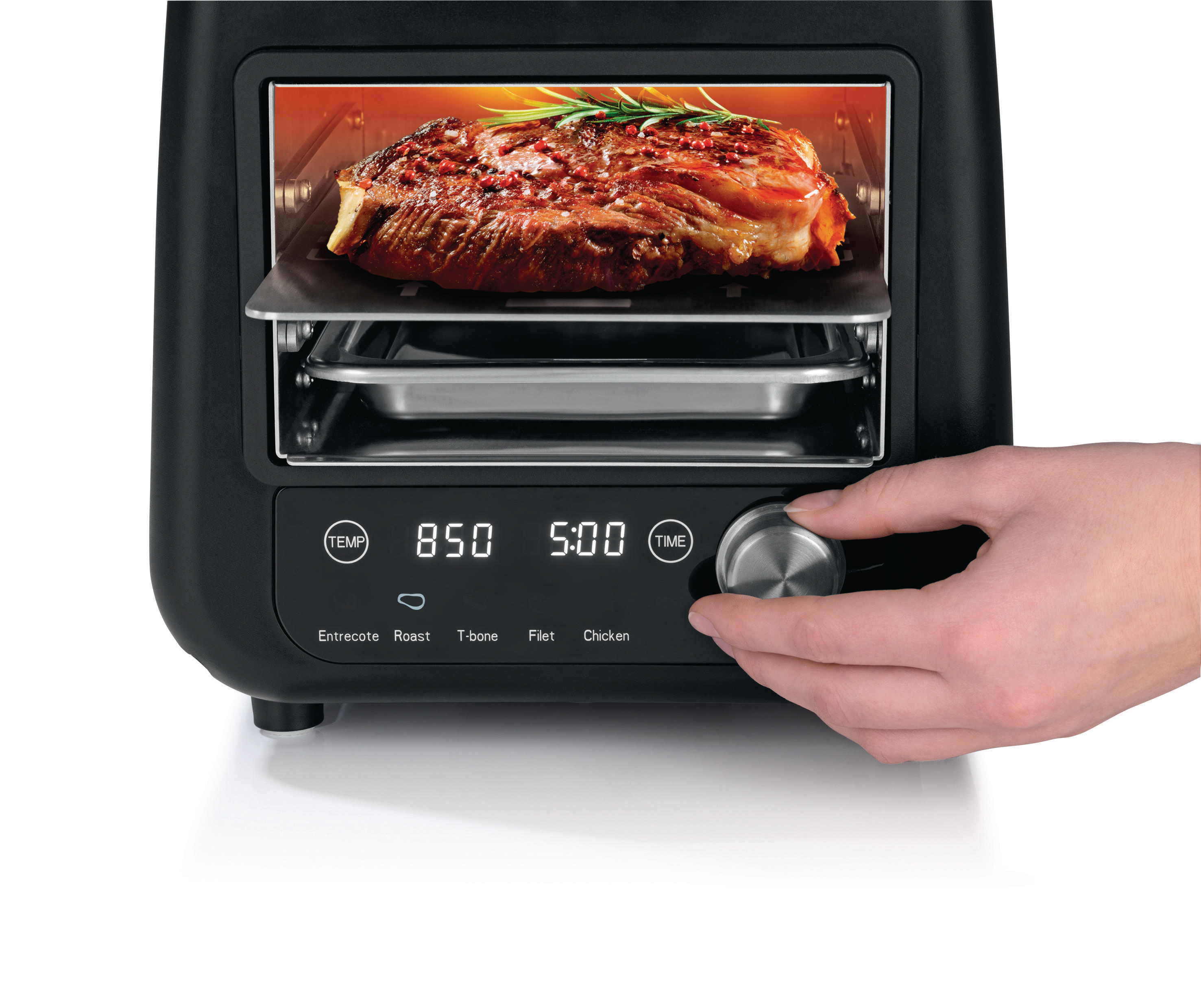 GOURMETMAXX 8100 Oberhitzegrill Beef Maker Elektrogrill, Schwarz (1200 Watt)