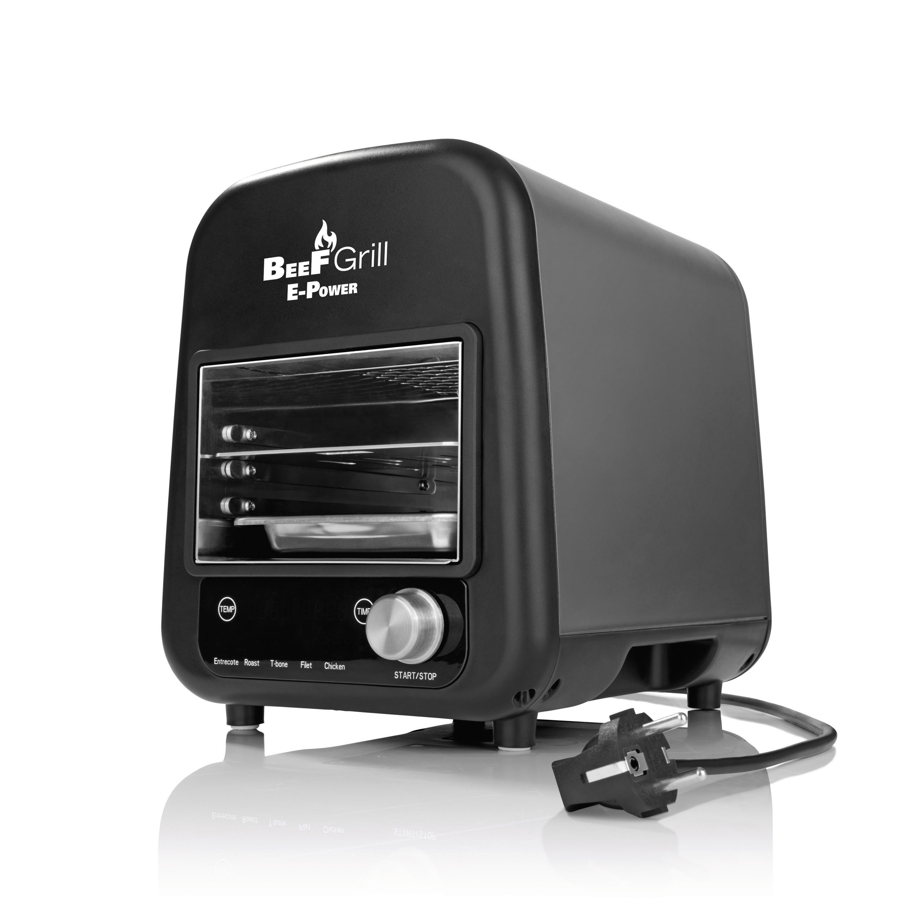 GOURMETMAXX 8100 Oberhitzegrill Beef Maker Elektrogrill, Schwarz (1200 Watt)