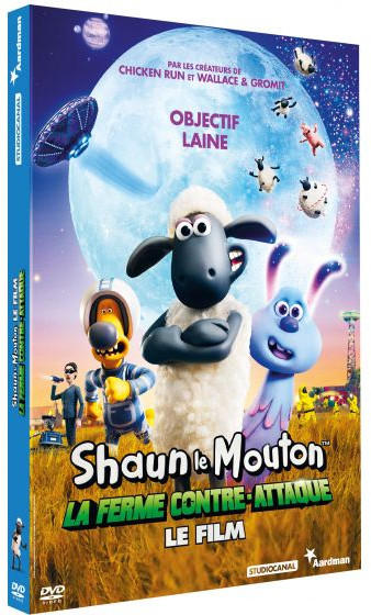 DVD-hoes van 'Shaun the Sheep Movie: Farmageddon', met personages.