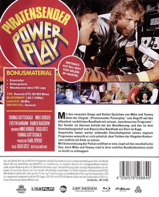 Filmcover mit zwei Männern, Text auf Deutsch. Bonusmerkmale und DTS-HD-Logo werden angezeigt.