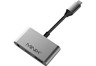 MINIX Neo C-HA - Adaptateur USB-C vers HDMI/AUX (Gris)
