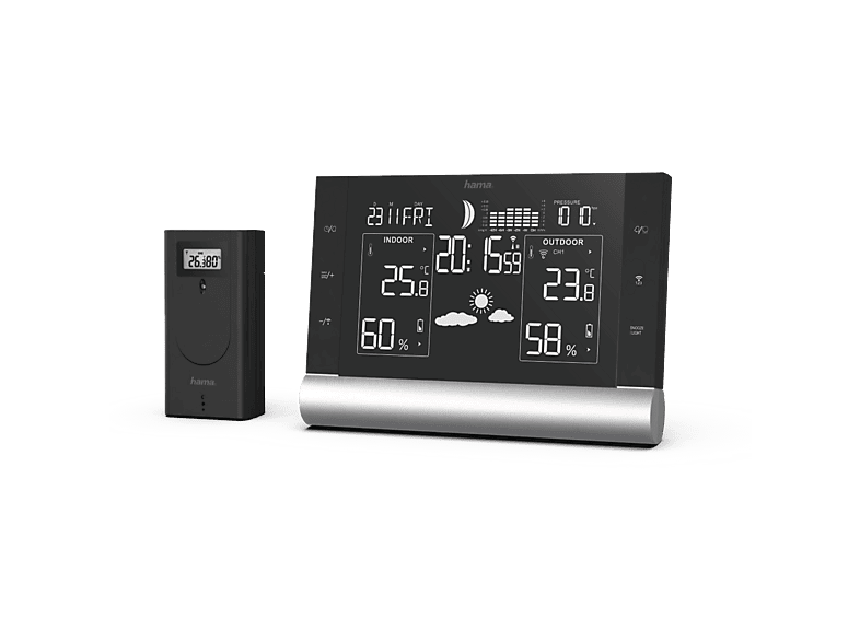 Hama 186418 Wetterstation "Black Line Plus", Schwarz