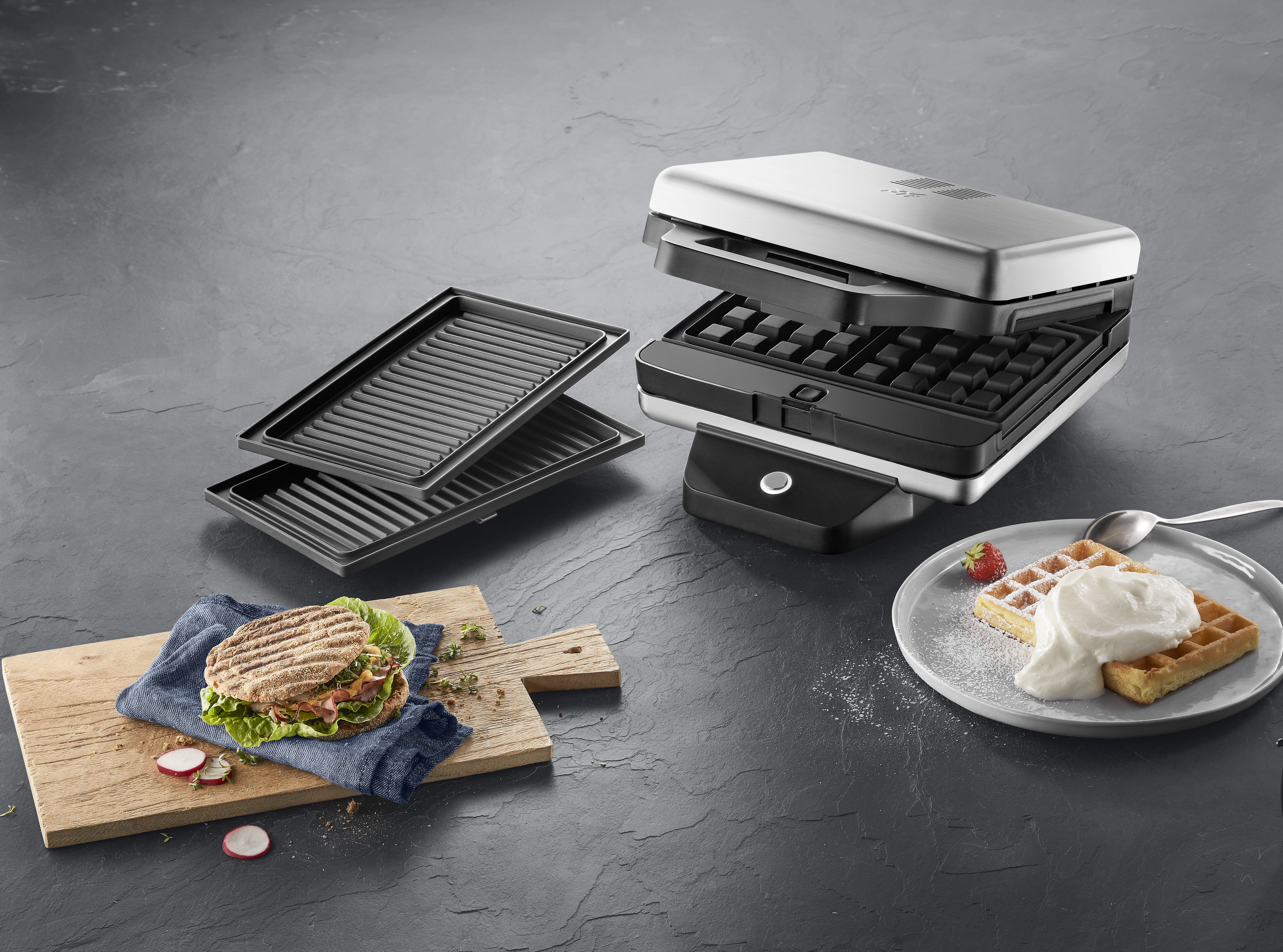 WMF 04.1542.0013 Lono Snack Master Pro Snack-Kombigerät Cromargan