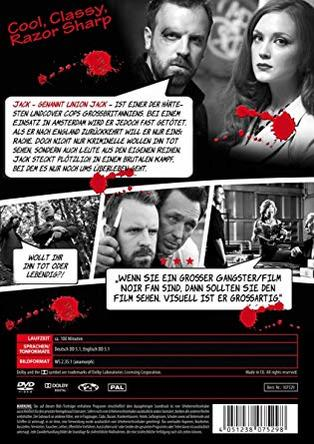Eine DVD-Hülle mit einem Schwarzweißbild von Personen, Text und roten Akzenten.