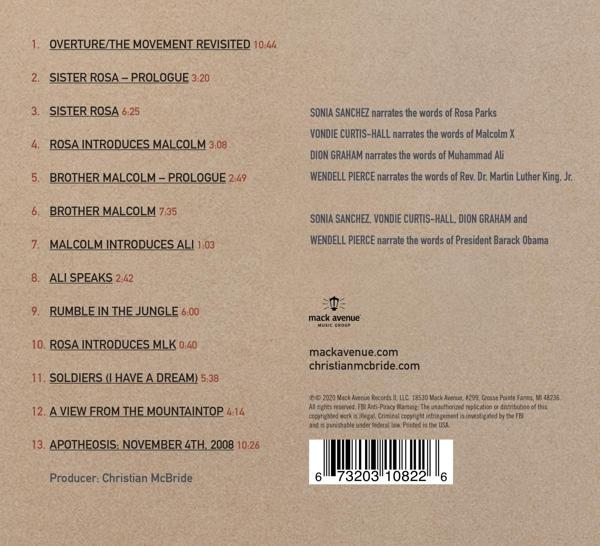 Rückseite einer CD. Text: 1. Overture/The Movement Revisited. 10:44. Mack Avenue Music Group Logo.