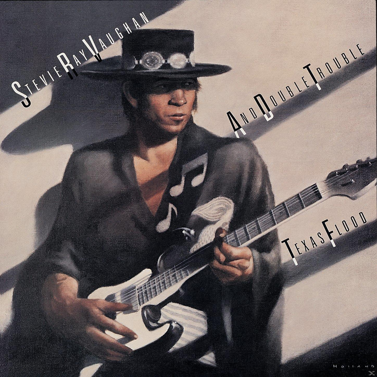 Ein Gemälde von Stevie Ray Vaughan mit Gitarre, Hut und Sonnenbrille.