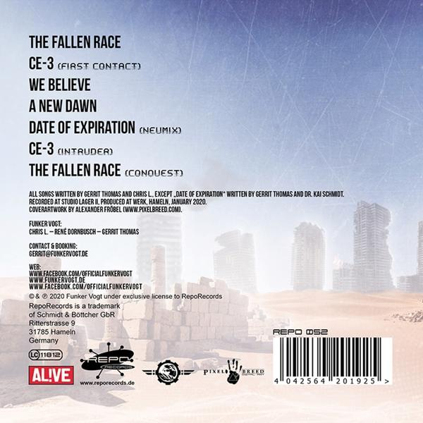 CD-Rückseite mit Text und Skyline. Enthält Trackliste und Künstlerdetails.